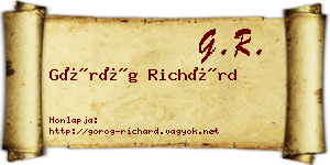 Görög Richárd névjegykártya