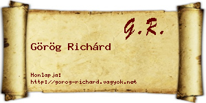 Görög Richárd névjegykártya