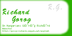 richard gorog business card